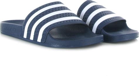 adidas slippers heren blauw wit|Adidas bad slippers.